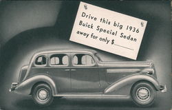 Buick Special Sedan 1936 Cars Postcard Postcard