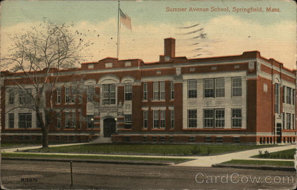 Sumner Avenue School Springfield, MA Postcard