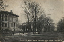 Reddick Library and Appellet Court House in the Distance Postcard