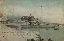 A Winter Scene at Larohmont Yacht Club Postcard