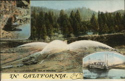 Hydraulic Gold Mining in California. Postcard Postcard Postcard