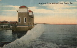 New Band Stand and Surf Long Beach, CA Postcard Postcard Postcard