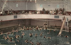 Interior of Bath House Postcard