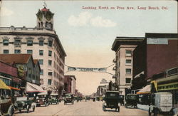 Looking North on Pine Ave. Postcard