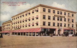 Kennebec Hotel and Apartments Long Beach, CA Postcard Postcard Postcard