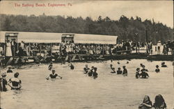 The Bathing Beach Eagles Mere, PA Postcard Postcard Postcard