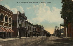 Wall Street East from Judson Fort Scott, KS Postcard Postcard Postcard