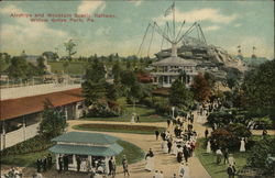 Airships and Mountain Scenic Railway, Willow Grove Park Postcard