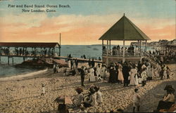 Pier and Band Stand, Ocean Beach New London, CT Postcard Postcard Postcard