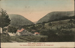 Echo Notch, The Oldest Hotel in the Catskills in the Foreground West Kill, NY Postcard Postcard Postcard