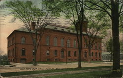 Town Hall & High School, Park St. Postcard