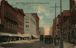 Main Street, Looking North Bridgeport, CT Postcard Postcard Postcard