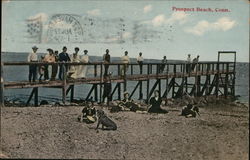 People Posing on a Pier Postcard