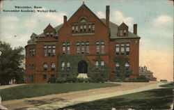 Worcester Academy, Walker Hall Postcard