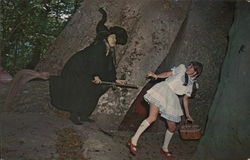 The Wicked Witch of the West on her Broom, the Land of Oz Beech Mountain, NC Postcard Postcard Postcard