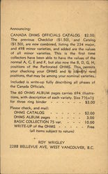 Canada Ohn's Official Catalog Solicitation Advertising Postcard Postcard Postcard