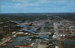 The Blue Angels, Navy's Famed Flight Demonstration Team Over Pensacola, FL Postcard Postcard Postcard