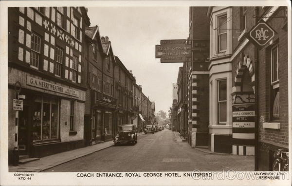 Royal George Hotel - Coach Entrance Knutsford, England Cheshire Postcard