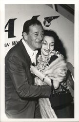 John Wayne & Wife Actors Postcard Postcard Postcard