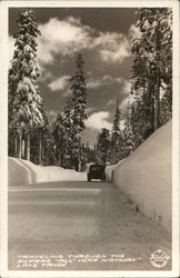 Traveling Through the Sierras "All Year Highway" Postcard