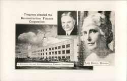 Congress Created the Reconstruction Finance Corp. - Hoover - Lou Henry Hoover Postcard