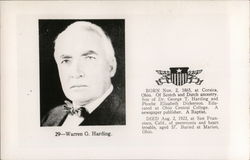 Warren G. Harding Presidents Postcard Postcard Postcard