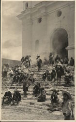 Sitting On the Steps of Santo Tomás Chichicastenango, Guatemala Central America Postcard Postcard Postcard