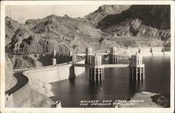 Boulder Dam from Above the Arizona Spillway Postcard