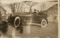 Group in Touring Car Postcard