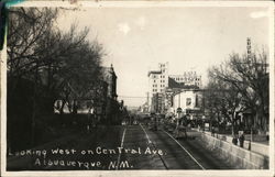 Looking West on Central Avenue Albuquerque, NM Postcard Postcard Postcard