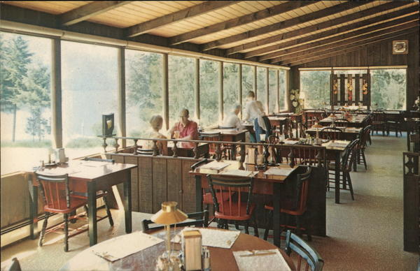 Dining Room At Lake Quinault Lodge Washington Postcard 5280