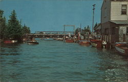 Antrim County's Torch River Bridge Michigan Postcard Postcard Postcard