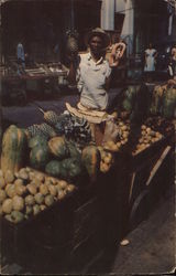 Street Vendor of Native Fruits Panama City, Panama Postcard Postcard Postcard