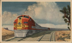 The Famous Santa Fe Streamlined Fleet Trains, Railroad Postcard Postcard Postcard