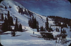 Summit of Berthoud Pass and the Twin Chair Ski Lift. Postcard