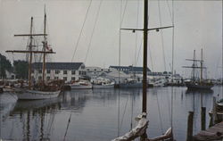 Tall Ships Sailing up the Mystic River Connecticut Postcard Postcard Postcard