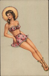 Girl in Bathing Suit Postcard