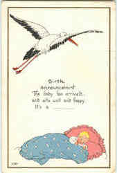 Birth Announcement Babies Postcard Postcard