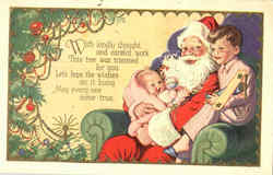 Santa with Children Santa Claus Postcard Postcard