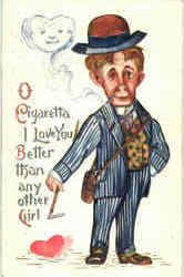 O Cigaretta I Love You Better Than Any Other Girl Postcard