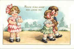 Never Mind Some One Loves Me Postcard