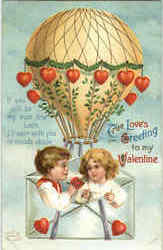 True Love's Greetings To My Valentine Balloon Postcard