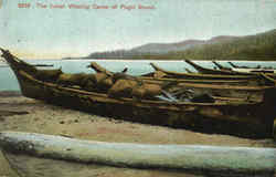 The Indian Whaling Canoe Of Puget Sound Native Americana Postcard Postcard