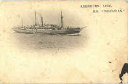 Aberdeen Line S. S. Moravian Boats, Ships Postcard Postcard