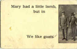 Mary Had A Little Lamb Postcard