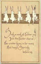 Dancing Bunnies Easter Postcard Postcard