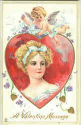 A Valentine Message Hearts Postcard Postcard