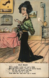 Old Maid Caricatures Postcard Postcard