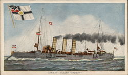 German Cruiser "Bremen" Ships Postcard Postcard