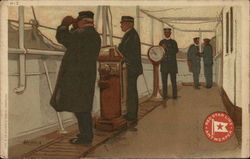 Red Star Line - Men on Ship Postcard Postcard